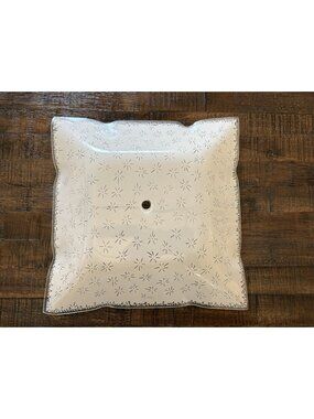 Vintage MCM Ceiling Light Fixture starburst Shade Ruffled White Glass